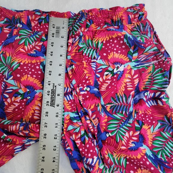 Island Collection Stella Parker Tropical Parrot Summer Pants Medium Pink New $54 - Picture 7 of 10